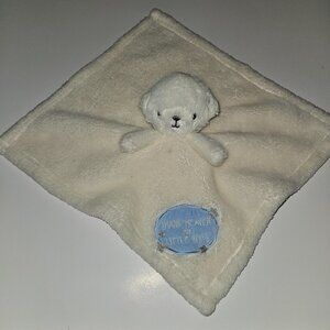 Baby Gear White Teddy Bear Lovey Blue Thank Heaven For Little Boys Fleece 15x15
